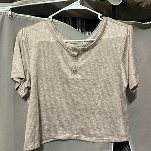 Tan cropped tee